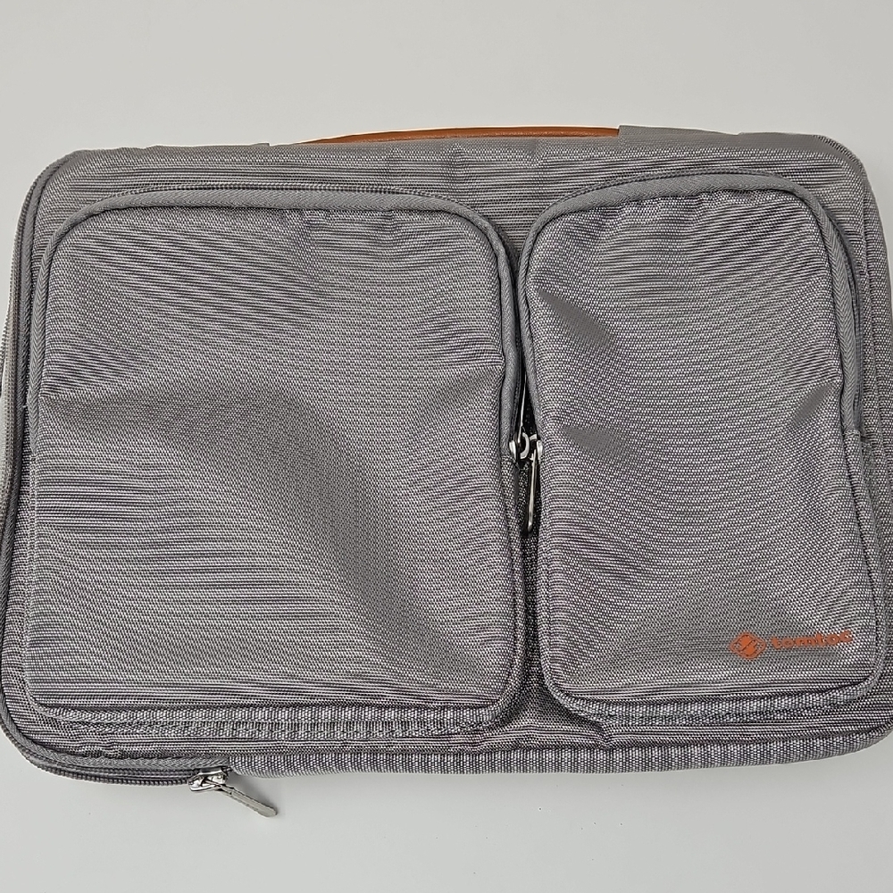 Tomtoc Gray Zipper Computer Ipad Tablet Bag Case Handle Unisex